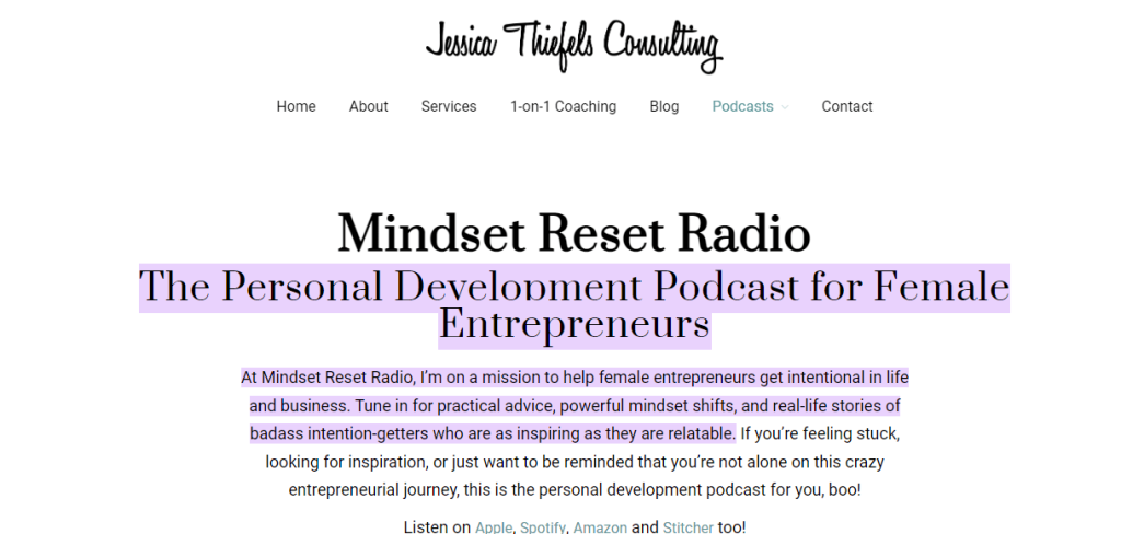 Mindset Reset Radio By Jessica Thiefels 
