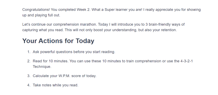 Mindvalley Quest Super Reading - week two completed