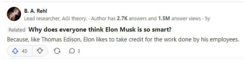 Elon Musk’s IQ - B.A. Rehl