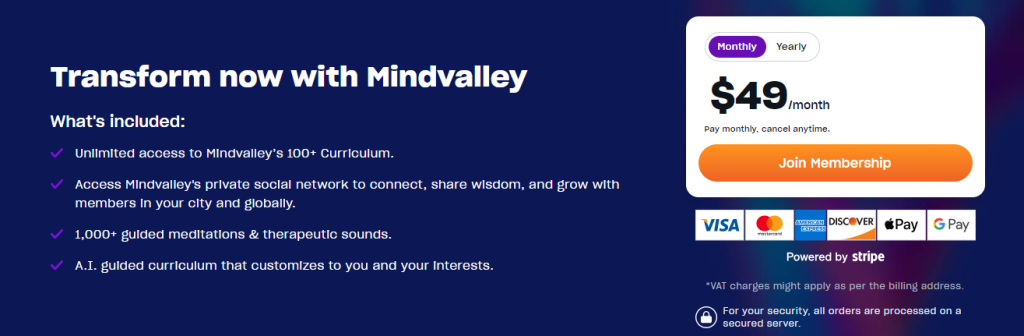 Mindvalley Membership Pricing