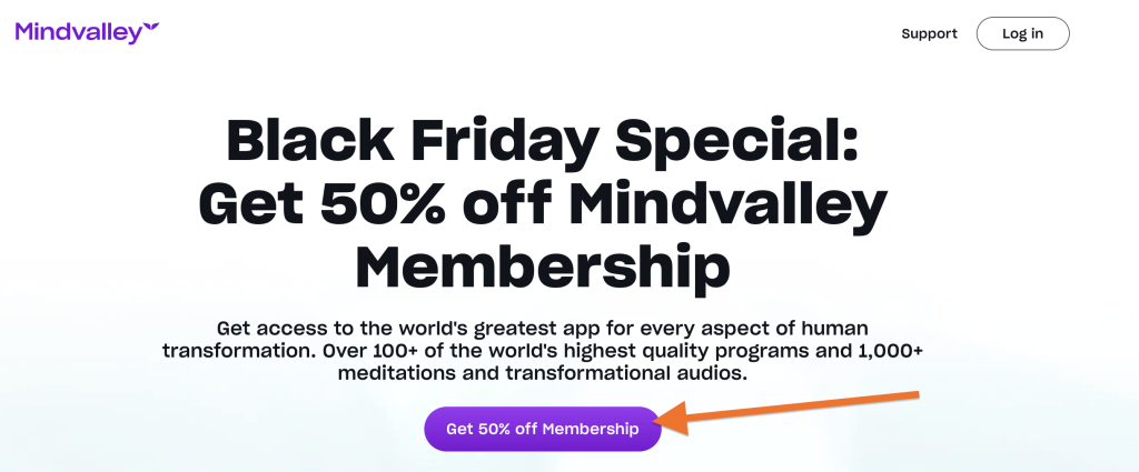 Mindvalley discount - black friday