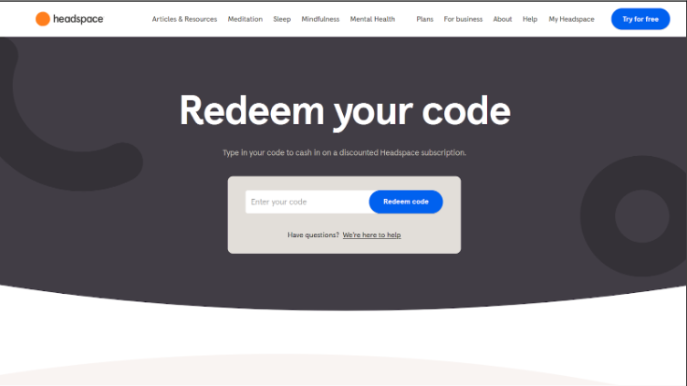 Redeem Headspace Coupon Code
